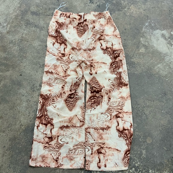 NWT MARBLE PRINT RELAXED WIDE LEG TROUSERS SIZE 12 - OBO - Picture 5 of 10